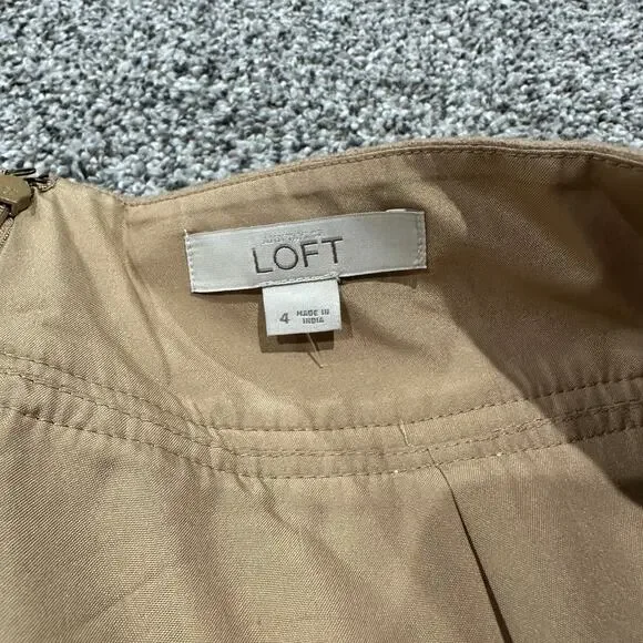 New without tags, LOFT Wool Mini Tan Zip Skirt, Size 4 - Picture 6 of 10